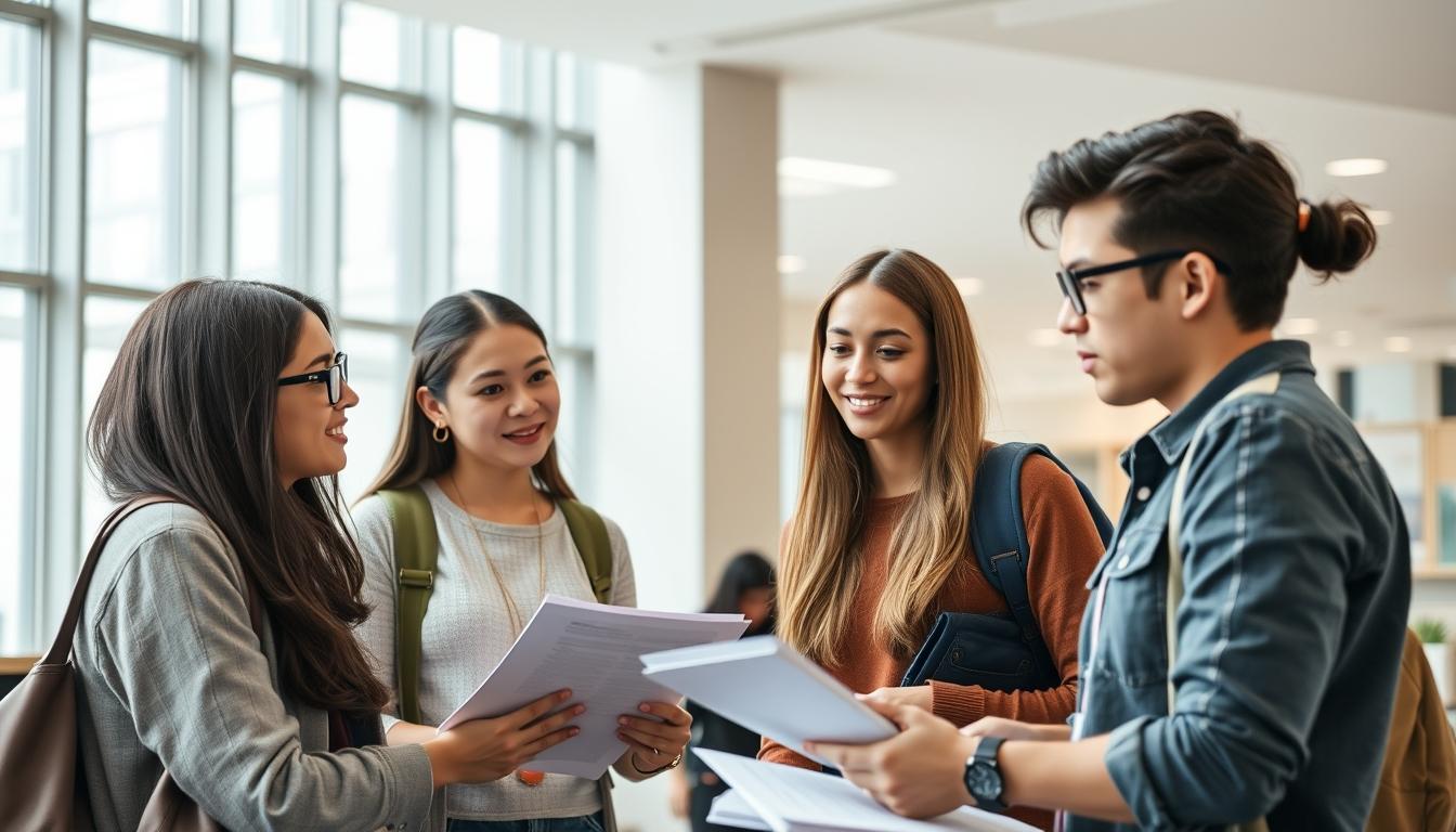 Students collaborating in study space